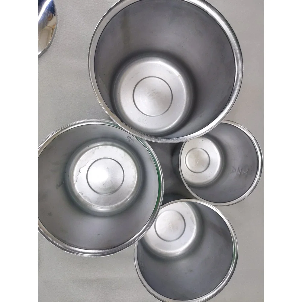 vtg‎ Everedy Canister Set Silver Chrome 4 Piece Nesting Flour Sugar Coffee Tea